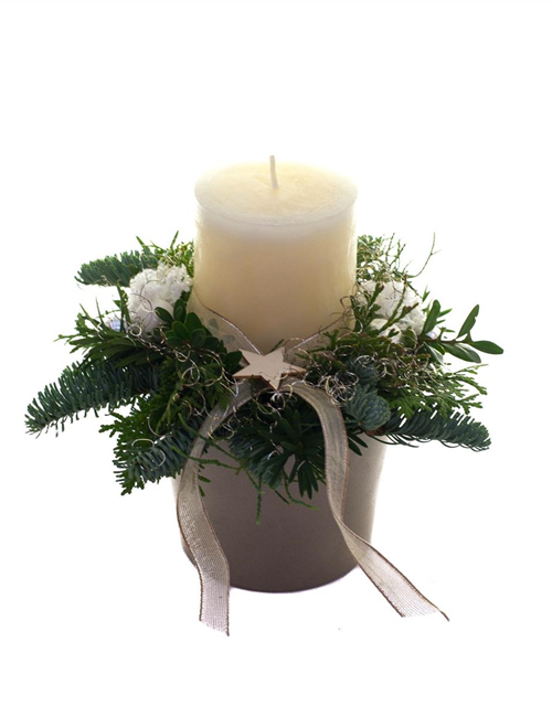 Adventsgesteck Creme