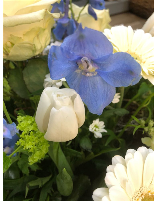 Trauerkranz Nr. 25 Blau/ Weiß Trauerkranz Nr. 25 Blau/ Weiß