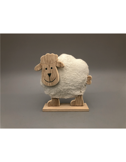 Schaf mit Wolle 22x6x26cm