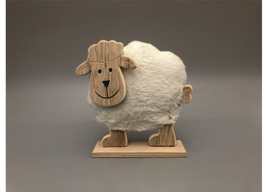 Schaf mit Wolle 22x6x26cm
