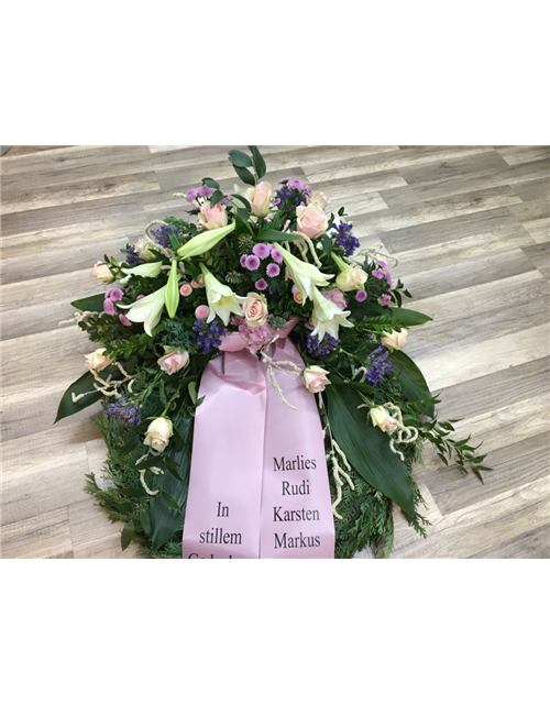 Trauerkranz Nr. 28 Rosa,Blau,Weiß Trauerkranz Nr. 28 Rosa,Blau,Weiß