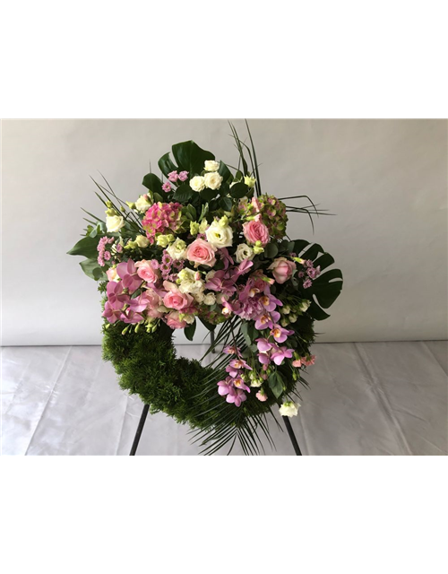 Trauerkranz Nr. 30 Pink,Rosa,Weiß