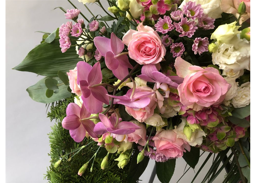 Trauerkranz Nr. 30 Pink,Rosa,Weiß