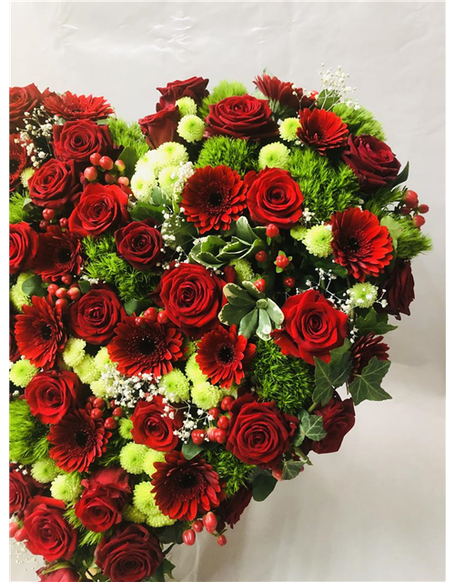 Trauerherz Nr. 20 rot mit weiß Trauerherz Nr. 20 rot mit weiß