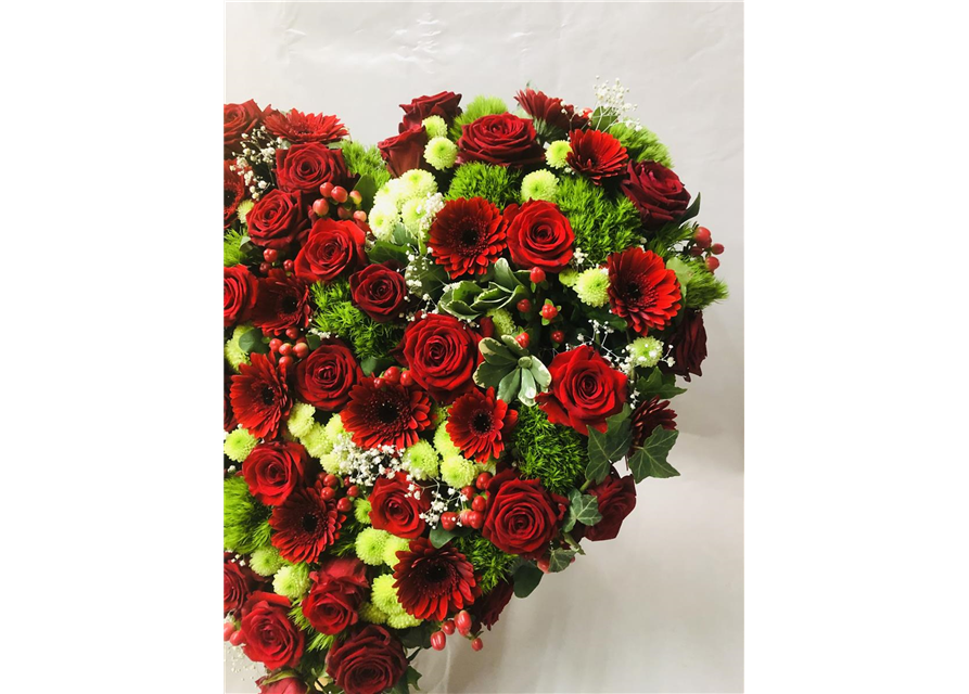 Trauerherz Nr. 20 rot mit weiß Trauerherz Nr. 20 rot mit weiß