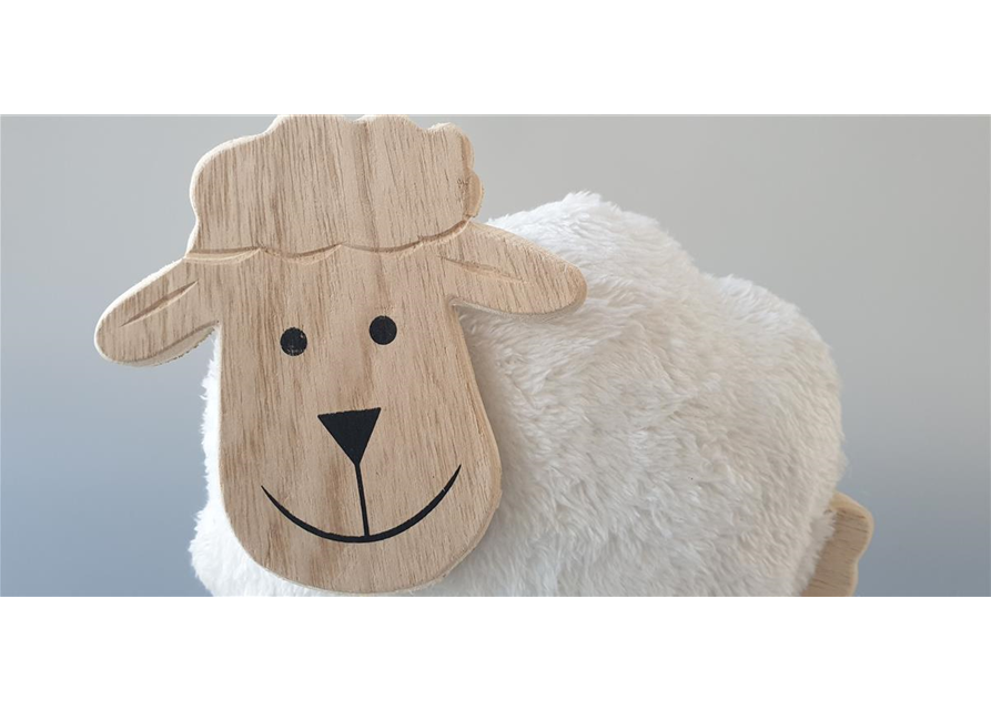 Schaf mit Wolle 22x6x26cm