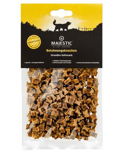 Majestic 150g Knochen Strauß einfarbig Majestic 150g Knochen Strauß einfarbig